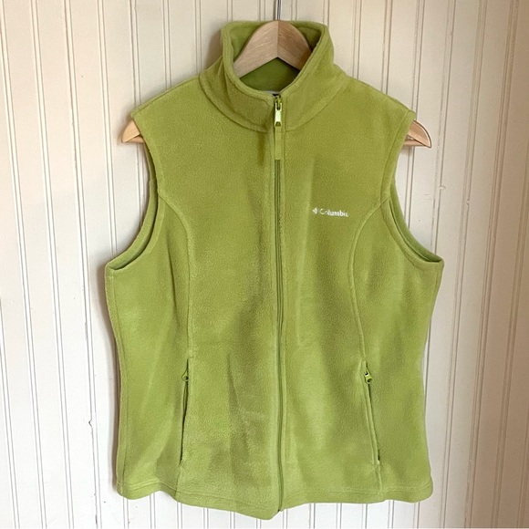 Columbia Jackets & Coats Columbia Green Fleece Vest Poshmark